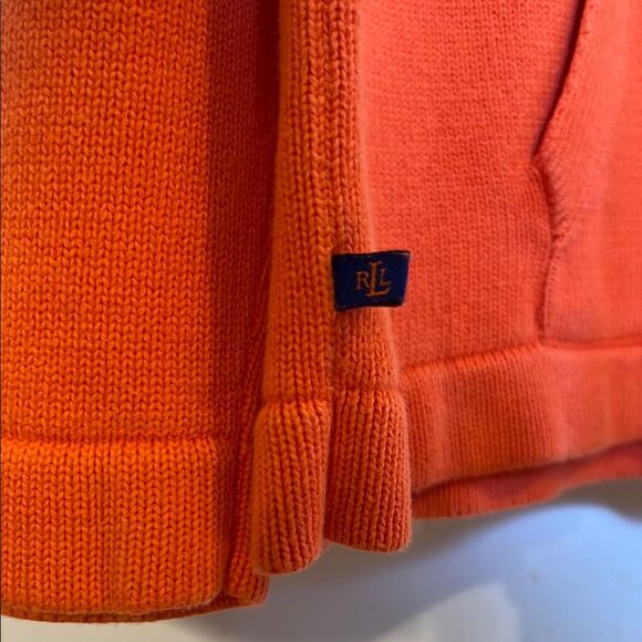 Ralph Lauren Orange Petite Cotton Knit Long Sleeve Pull Over Hoodie PM - Picture 8 of 14